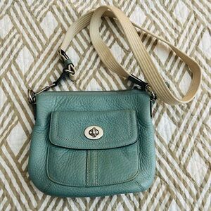Coach Teal Leather Crossbody Bag